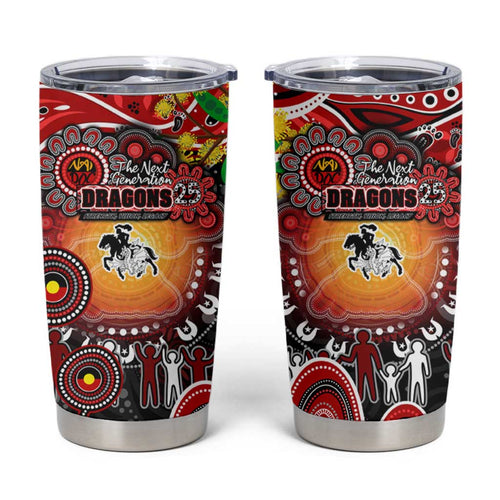 NAIDOC Week 2025 Dragons Rugby Tumbler Cup Aboriginal Dot Painting
