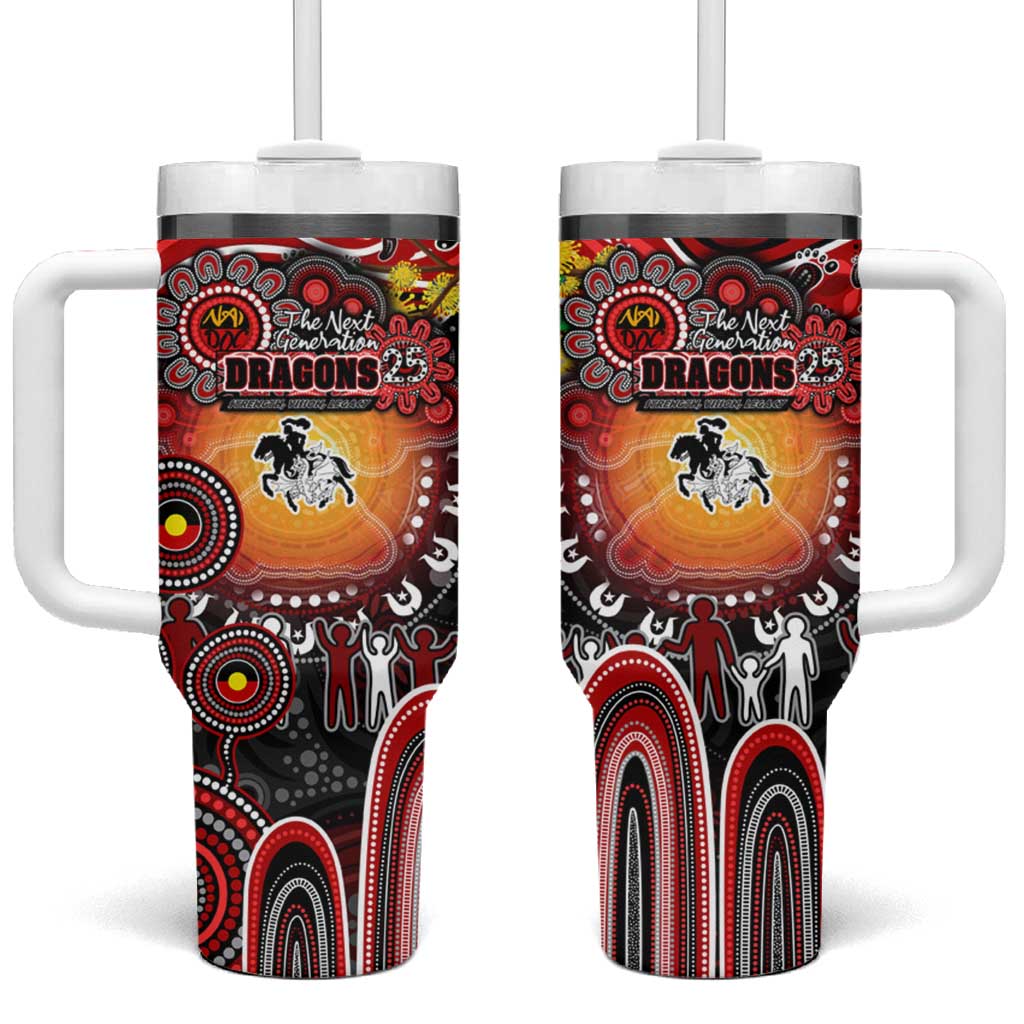 NAIDOC Week 2025 Dragons Rugby Tumbler With Handle Aboriginal Dot Painting