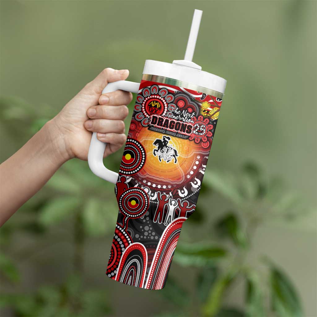 NAIDOC Week 2025 Dragons Rugby Tumbler With Handle Aboriginal Dot Painting