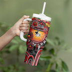 NAIDOC Week 2025 Dragons Rugby Tumbler With Handle Aboriginal Dot Painting