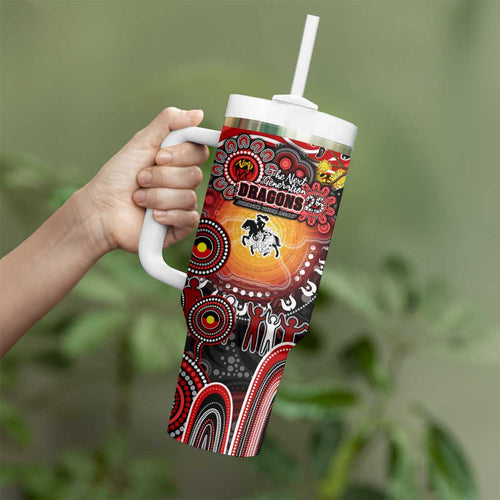 NAIDOC Week 2025 Dragons Rugby Tumbler With Handle Aboriginal Dot Painting
