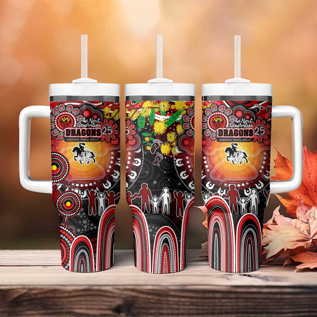 NAIDOC Week 2025 Dragons Rugby Tumbler With Handle Aboriginal Dot Painting