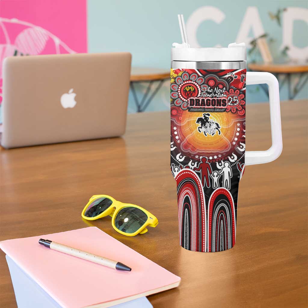 NAIDOC Week 2025 Dragons Rugby Tumbler With Handle Aboriginal Dot Painting