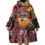 Personalised NAIDOC Week 2025 Dragons Rugby Wearable Blanket Hoodie Aboriginal Dot Painting