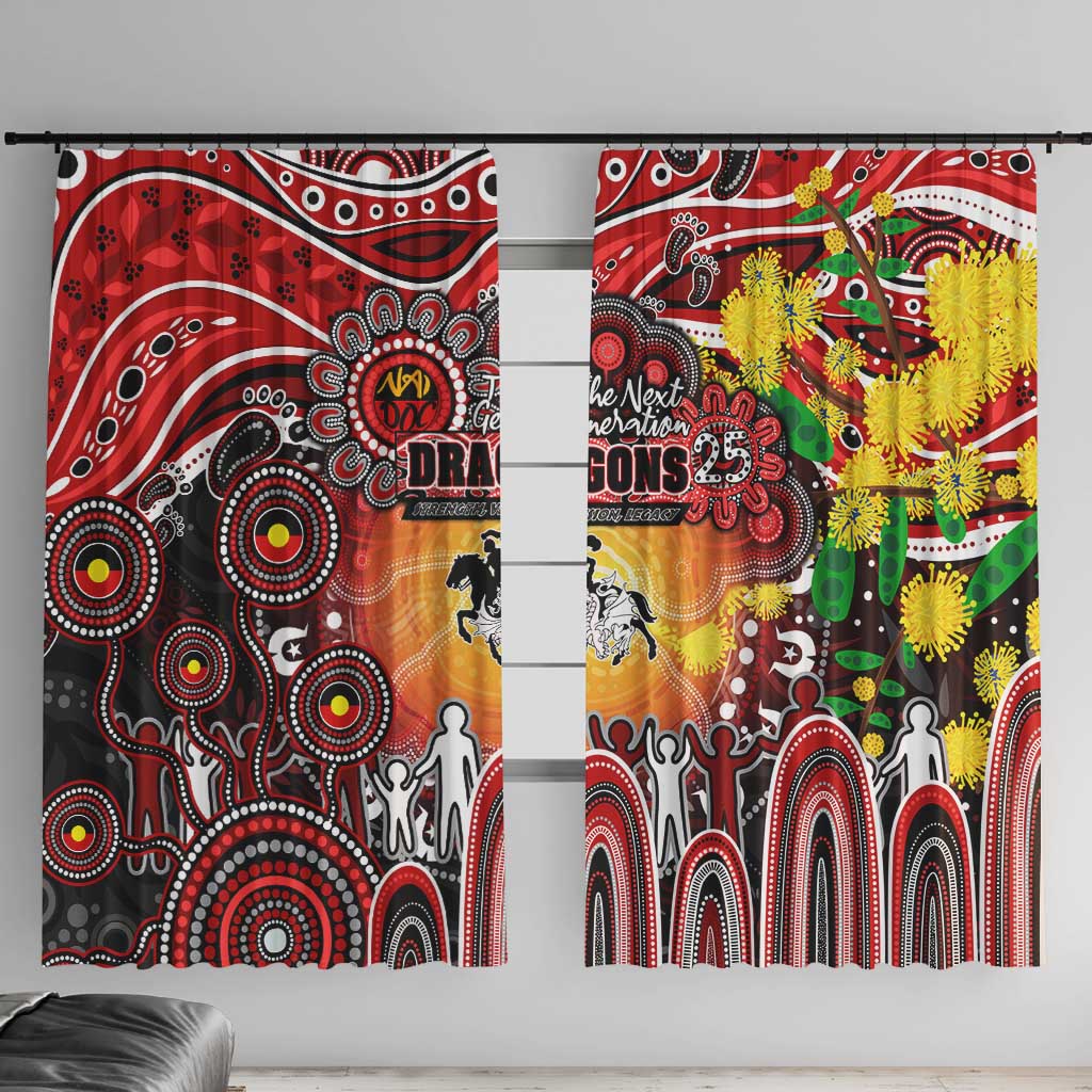 NAIDOC Week 2025 Dragons Rugby Window Curtain Aboriginal Dot Painting
