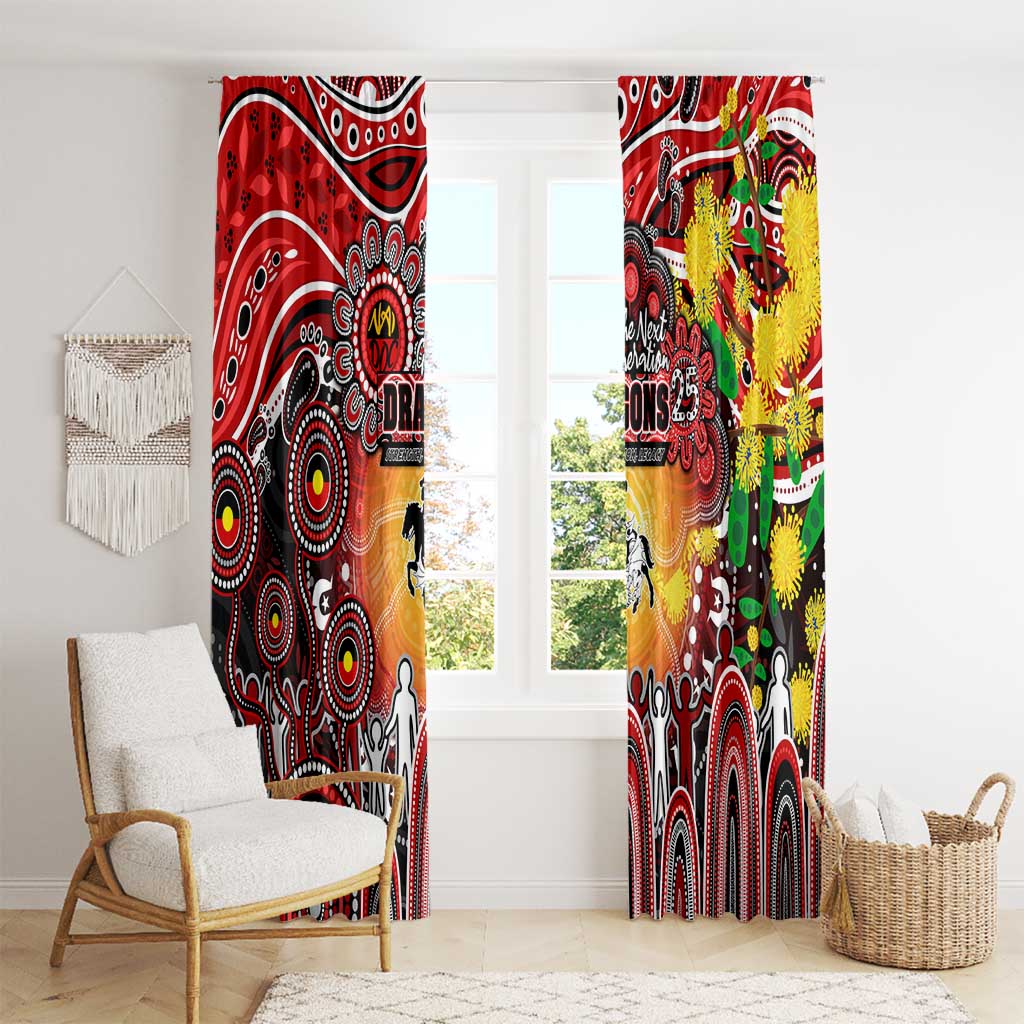 NAIDOC Week 2025 Dragons Rugby Window Curtain Aboriginal Dot Painting