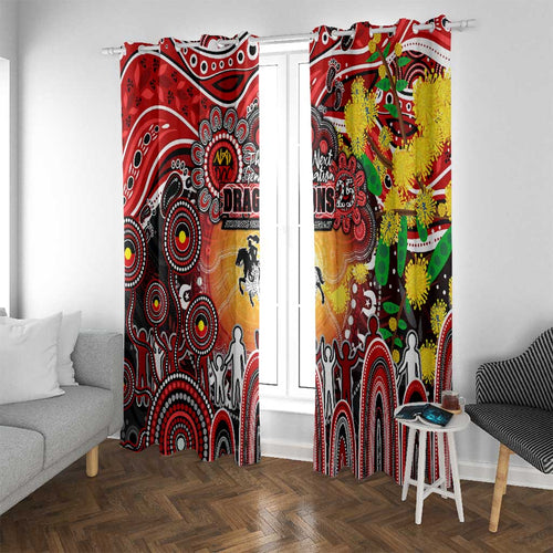 NAIDOC Week 2025 Dragons Rugby Window Curtain Aboriginal Dot Painting