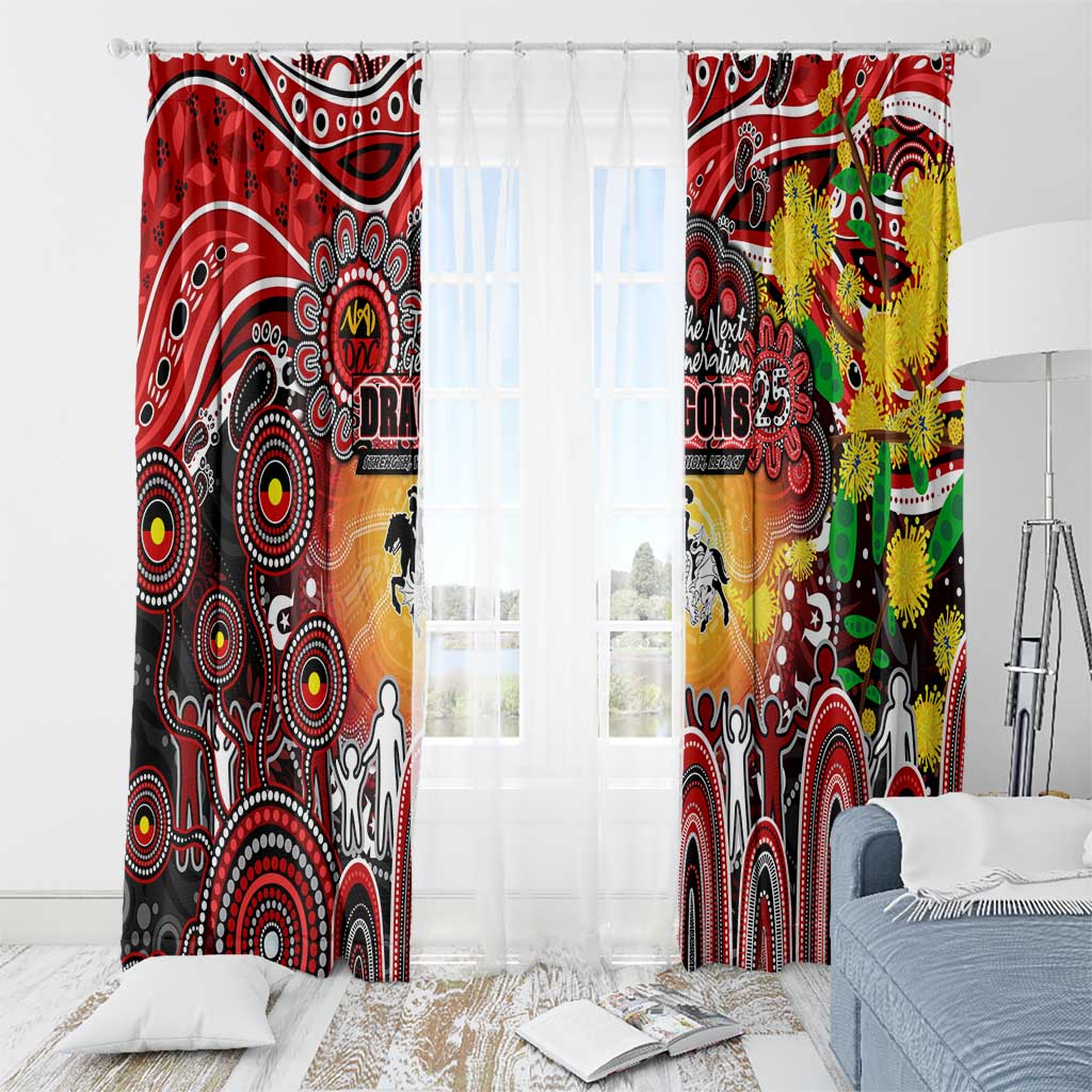 NAIDOC Week 2025 Dragons Rugby Window Curtain Aboriginal Dot Painting