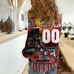 Personalised NAIDOC Week 2025 Dragons Rugby Women Casual Shirt Aboriginal Dot Painting