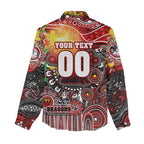 Personalised NAIDOC Week 2025 Dragons Rugby Women Casual Shirt Aboriginal Dot Painting