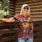 Personalised NAIDOC Week 2025 Dragons Rugby Women Polo Shirt Aboriginal Dot Painting