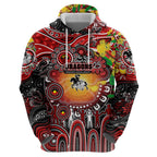 Personalised NAIDOC Week 2025 Dragons Rugby Zip Hoodie Aboriginal Dot Painting