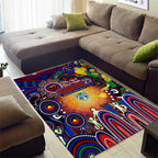NAIDOC Week 2025 Warriors Rugby Area Rug Aboriginal Dot Painting