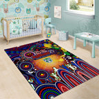 NAIDOC Week 2025 Warriors Rugby Area Rug Aboriginal Dot Painting