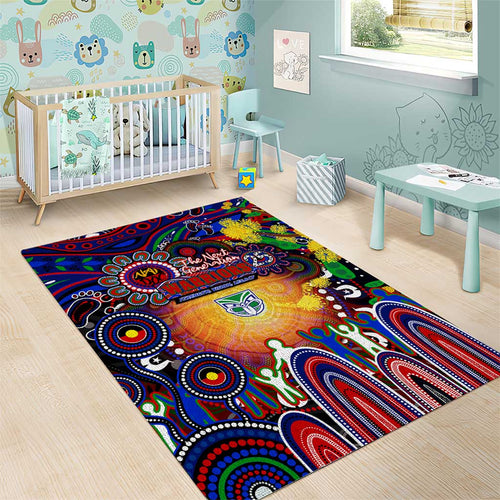 NAIDOC Week 2025 Warriors Rugby Area Rug Aboriginal Dot Painting