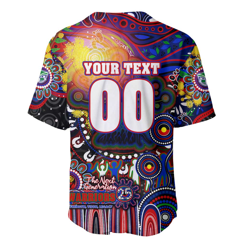 Personalised NAIDOC Week 2025 Warriors Rugby Baseball Jersey Aboriginal Dot Painting