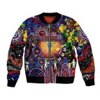 Personalised NAIDOC Week 2025 Warriors Rugby Bomber Jacket Aboriginal Dot Painting