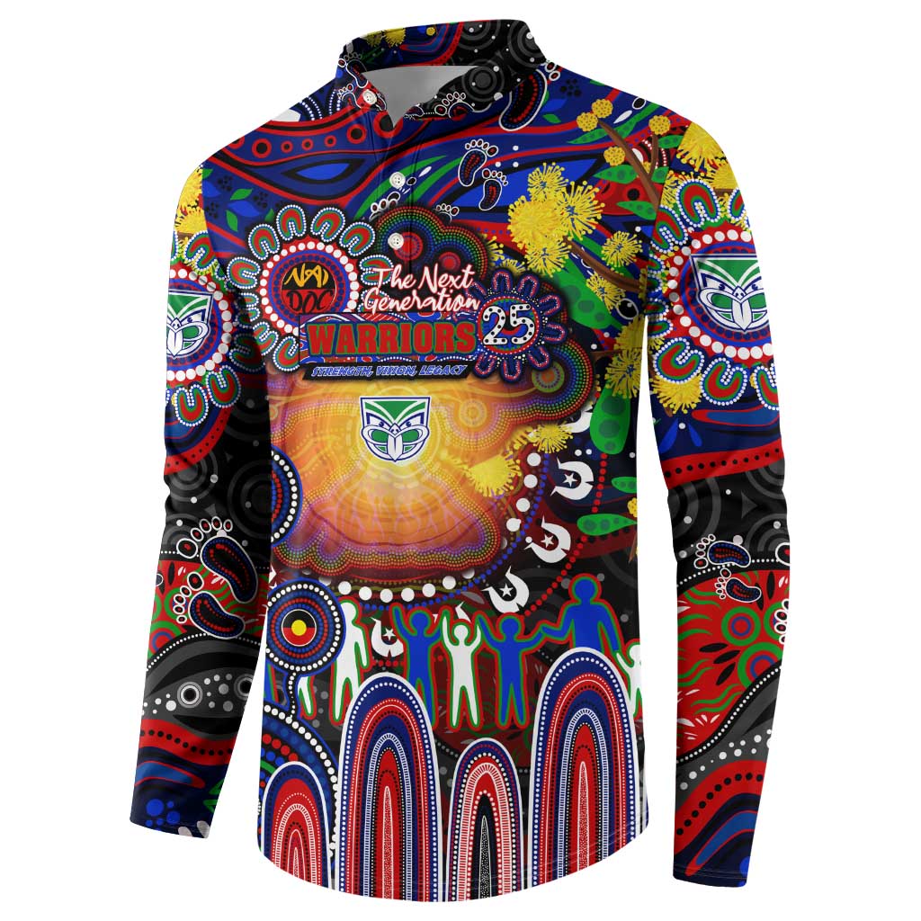 Personalised NAIDOC Week 2025 Warriors Rugby Button Sweatshirt Aboriginal Dot Painting