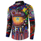 Personalised NAIDOC Week 2025 Warriors Rugby Button Sweatshirt Aboriginal Dot Painting