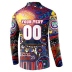 Personalised NAIDOC Week 2025 Warriors Rugby Button Sweatshirt Aboriginal Dot Painting