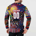 Personalised NAIDOC Week 2025 Warriors Rugby Button Sweatshirt Aboriginal Dot Painting
