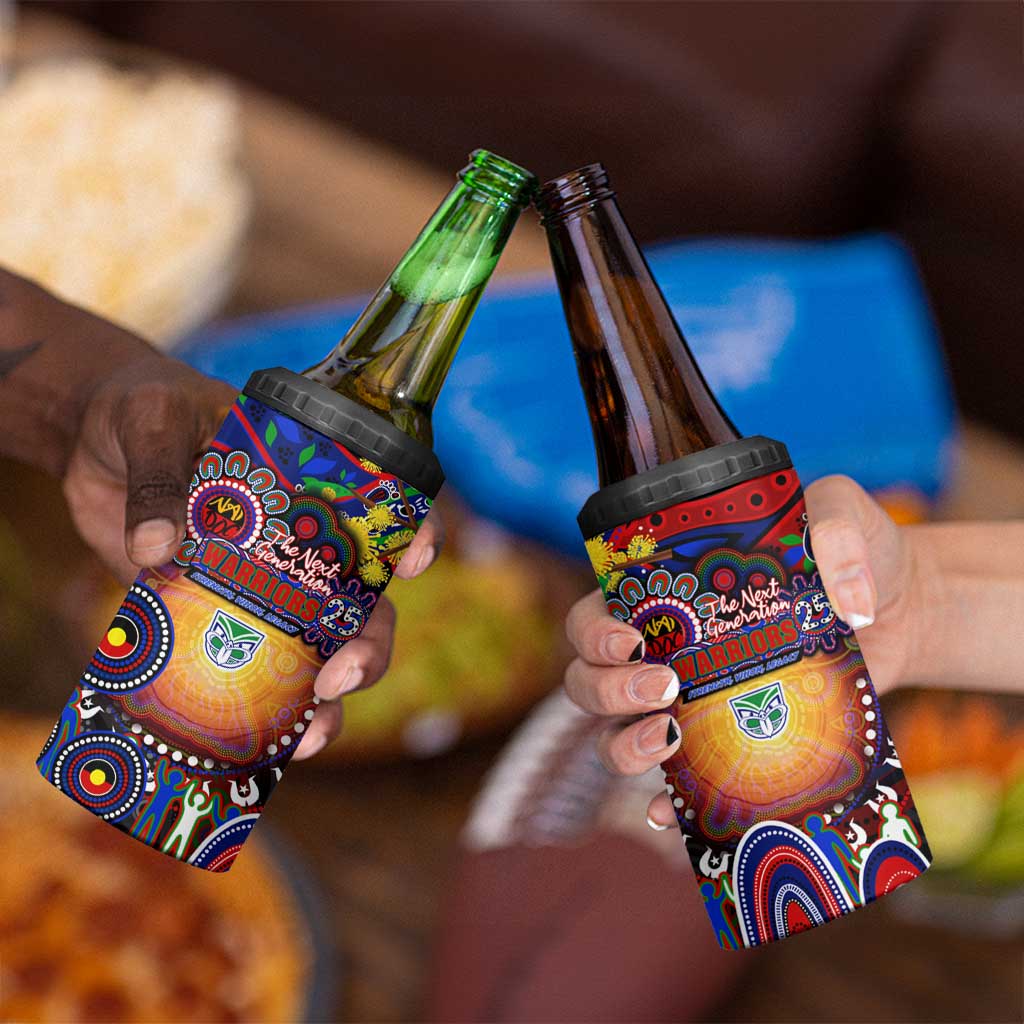 NAIDOC Week 2025 Warriors Rugby 4 in 1 Can Cooler Tumbler Aboriginal Dot Painting