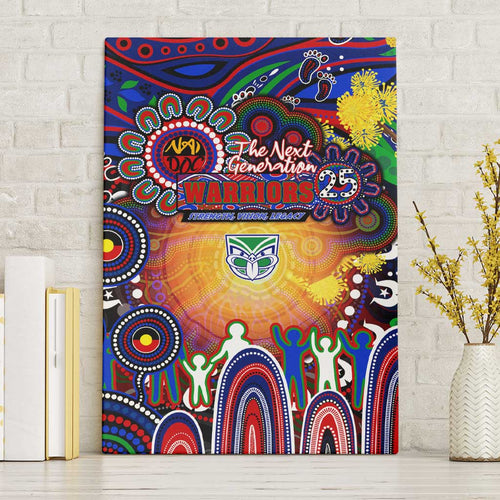 NAIDOC Week 2025 Warriors Rugby Canvas Wall Art Aboriginal Dot Painting