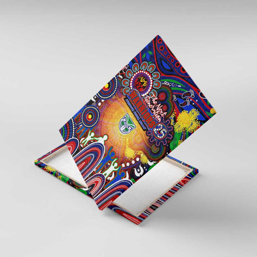 NAIDOC Week 2025 Warriors Rugby Canvas Wall Art Aboriginal Dot Painting