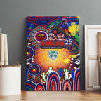 NAIDOC Week 2025 Warriors Rugby Canvas Wall Art Aboriginal Dot Painting