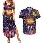 Personalised NAIDOC Week 2025 Warriors Rugby Couples Matching Summer Maxi Dress and Hawaiian Shirt Aboriginal Dot Painting