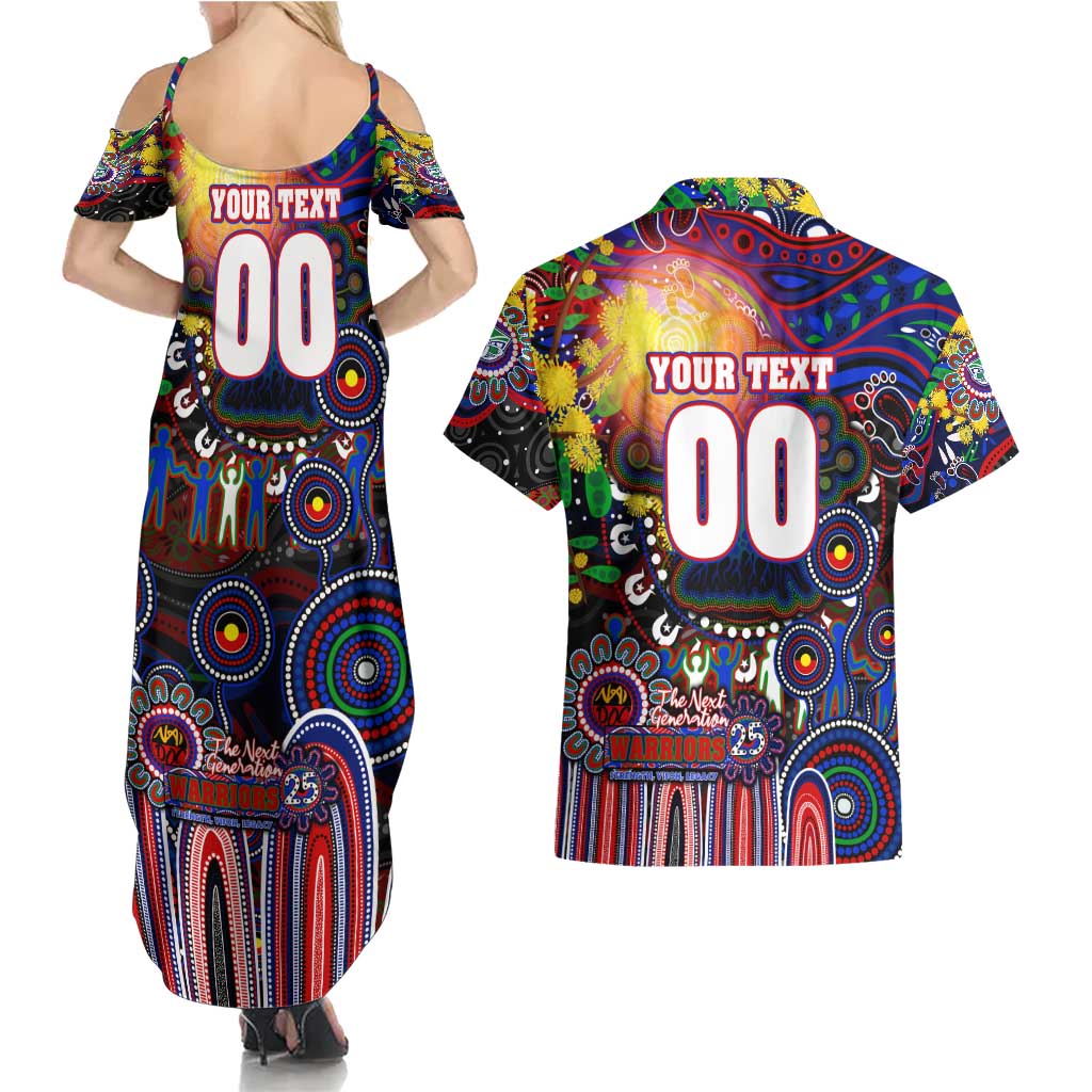 Personalised NAIDOC Week 2025 Warriors Rugby Couples Matching Summer Maxi Dress and Hawaiian Shirt Aboriginal Dot Painting