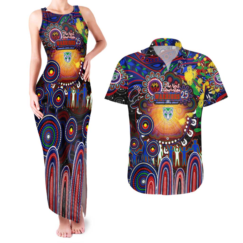 Personalised NAIDOC Week 2025 Warriors Rugby Couples Matching Tank Maxi Dress and Hawaiian Shirt Aboriginal Dot Painting
