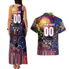 Personalised NAIDOC Week 2025 Warriors Rugby Couples Matching Tank Maxi Dress and Hawaiian Shirt Aboriginal Dot Painting