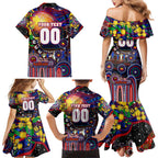 Personalised NAIDOC Week 2025 Warriors Rugby Family Matching Mermaid Dress and Hawaiian Shirt Aboriginal Dot Painting