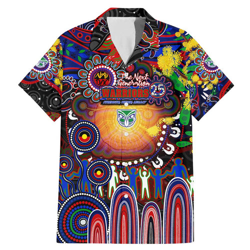 Personalised NAIDOC Week 2025 Warriors Rugby Family Matching Mermaid Dress and Hawaiian Shirt Aboriginal Dot Painting