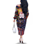 Personalised NAIDOC Week 2025 Warriors Rugby Family Matching Off The Shoulder Long Sleeve Dress and Hawaiian Shirt Aboriginal Dot Painting