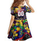 Personalised NAIDOC Week 2025 Warriors Rugby Family Matching Off Shoulder Maxi Dress and Hawaiian Shirt Aboriginal Dot Painting
