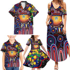 Personalised NAIDOC Week 2025 Warriors Rugby Family Matching Summer Maxi Dress and Hawaiian Shirt Aboriginal Dot Painting