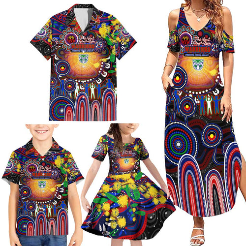 Personalised NAIDOC Week 2025 Warriors Rugby Family Matching Summer Maxi Dress and Hawaiian Shirt Aboriginal Dot Painting
