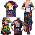 Personalised NAIDOC Week 2025 Warriors Rugby Family Matching Summer Maxi Dress and Hawaiian Shirt Aboriginal Dot Painting