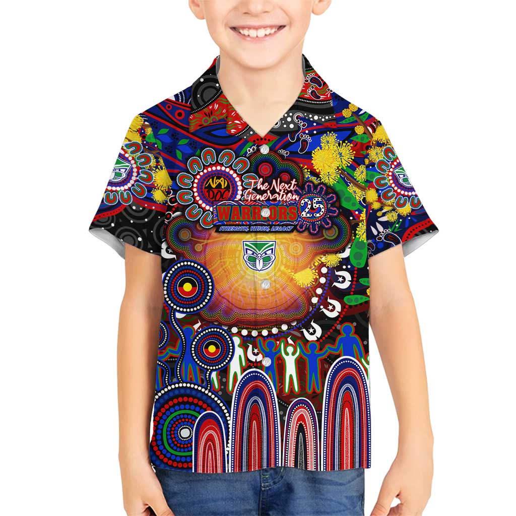 Personalised NAIDOC Week 2025 Warriors Rugby Family Matching Summer Maxi Dress and Hawaiian Shirt Aboriginal Dot Painting