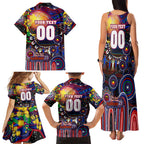 Personalised NAIDOC Week 2025 Warriors Rugby Family Matching Tank Maxi Dress and Hawaiian Shirt Aboriginal Dot Painting
