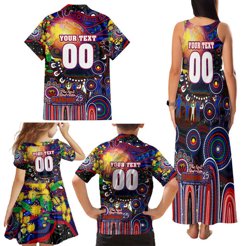 Personalised NAIDOC Week 2025 Warriors Rugby Family Matching Tank Maxi Dress and Hawaiian Shirt Aboriginal Dot Painting