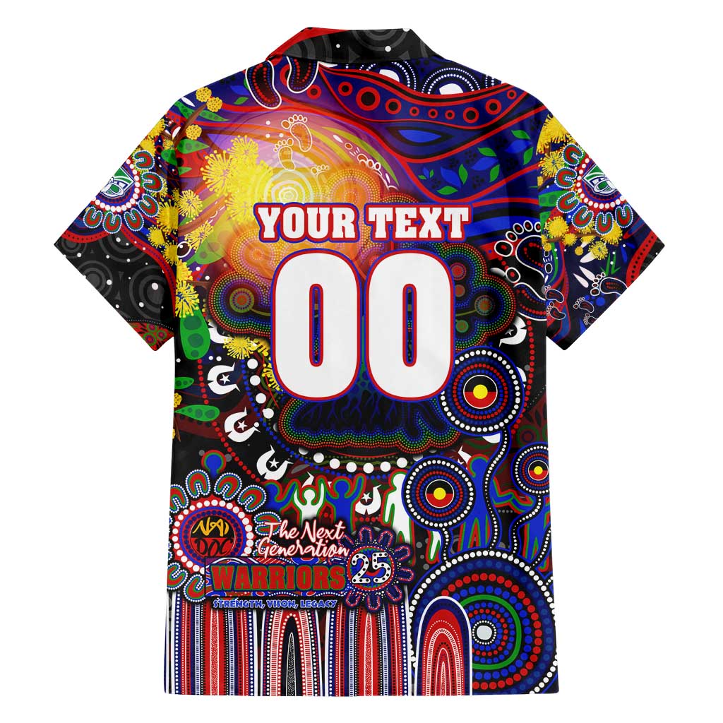 Personalised NAIDOC Week 2025 Warriors Rugby Hawaiian Shirt Aboriginal Dot Painting