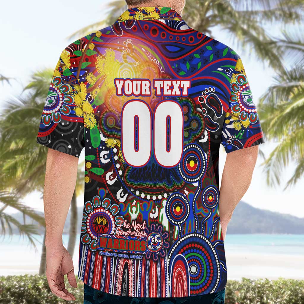 Personalised NAIDOC Week 2025 Warriors Rugby Hawaiian Shirt Aboriginal Dot Painting