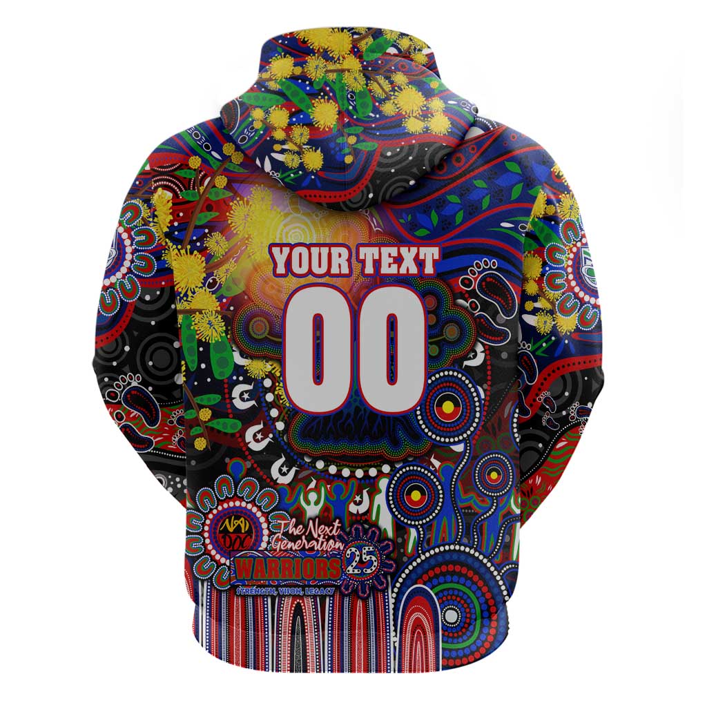 Personalised NAIDOC Week 2025 Warriors Rugby Hoodie Aboriginal Dot Painting