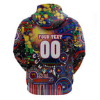 Personalised NAIDOC Week 2025 Warriors Rugby Hoodie Aboriginal Dot Painting