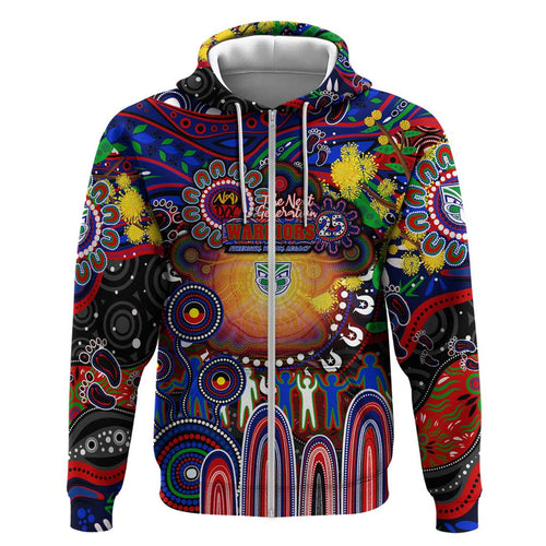 Personalised NAIDOC Week 2025 Warriors Rugby Hoodie Aboriginal Dot Painting