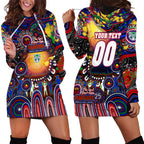 Personalised NAIDOC Week 2025 Warriors Rugby Hoodie Dress Aboriginal Dot Painting