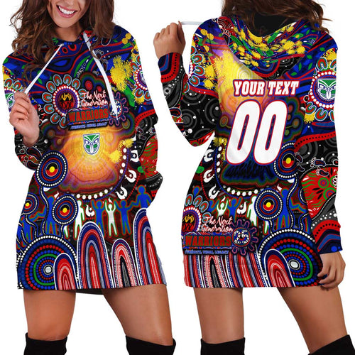 Personalised NAIDOC Week 2025 Warriors Rugby Hoodie Dress Aboriginal Dot Painting